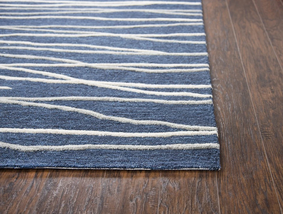 2x8 Rizzy Rugs Blue Lines Jagged Corners Striped Runner ID970A - Aprx 2' 6" x 8' - Image 2 of 2