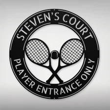 Custom Tennis Racket Metal Sign Personalized Wall Decor for Tennis Lovers