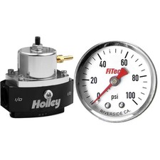 Holley 12-879 Fuel Press Regulator 4-65 PSI w/FiTech 80117 Gauge
