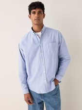 HUGO Men s Blue Striped Shirt 100 Cotton Modern Fit M 171 NWT