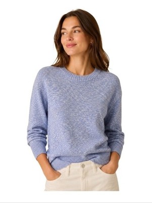 J. Crew Women's  Light Blue Heathered Cotton Blend Crewneck Sweater Size M