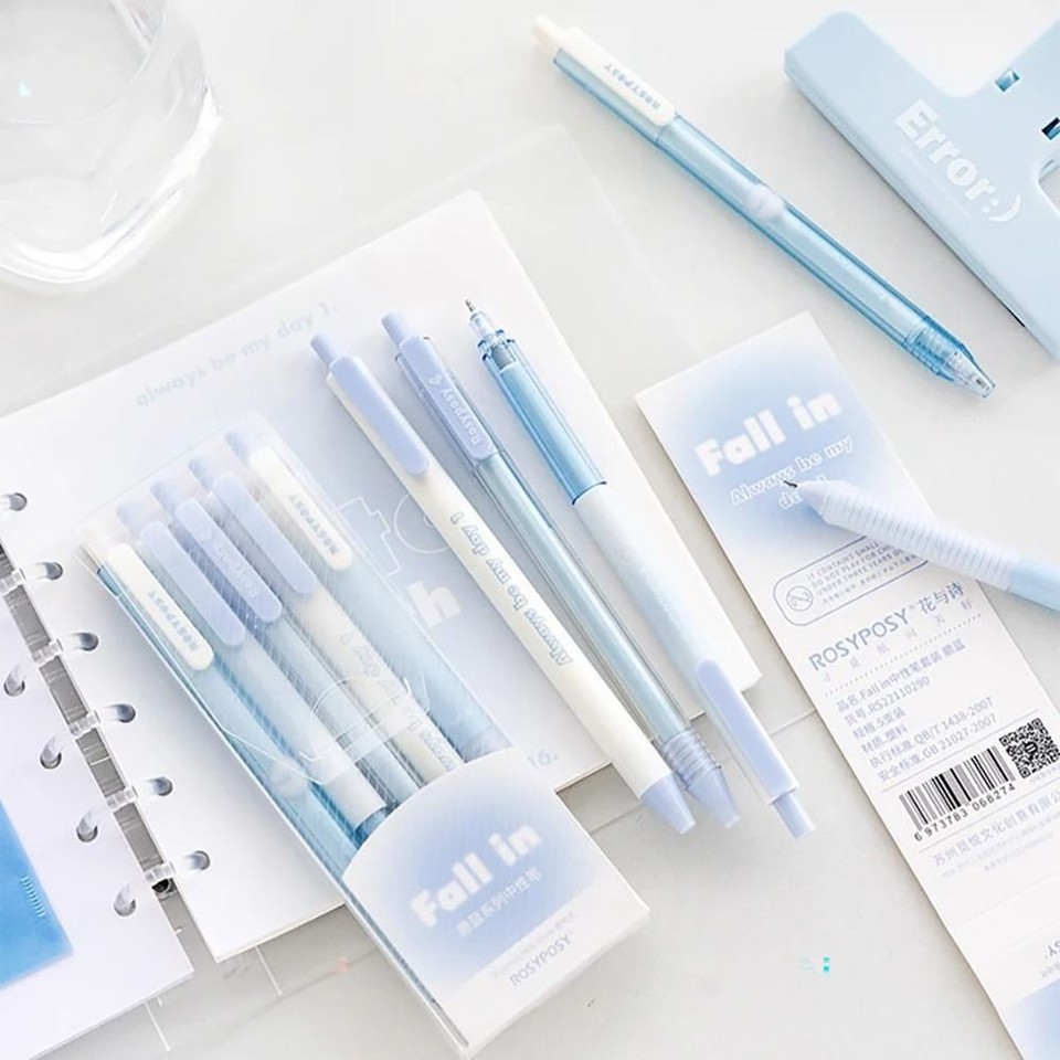 Black Ink Gel Pen Set Plastic Shell Stationery New Blush Design Gel ...