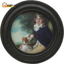 3X3 Small Vintage round Picture Frame, Mini Antique Black Grey Or