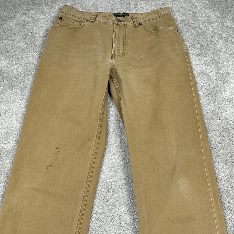 Брюки мужские CC Filson Co 32x34 бежевые хаки повседневные 5 карманов для улицы Сиэтл - Изображение 2 из 4