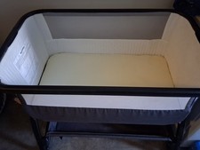 Convertible Bedside Sleeper Gray White Adjustable Height Foldable Mesh Sides
