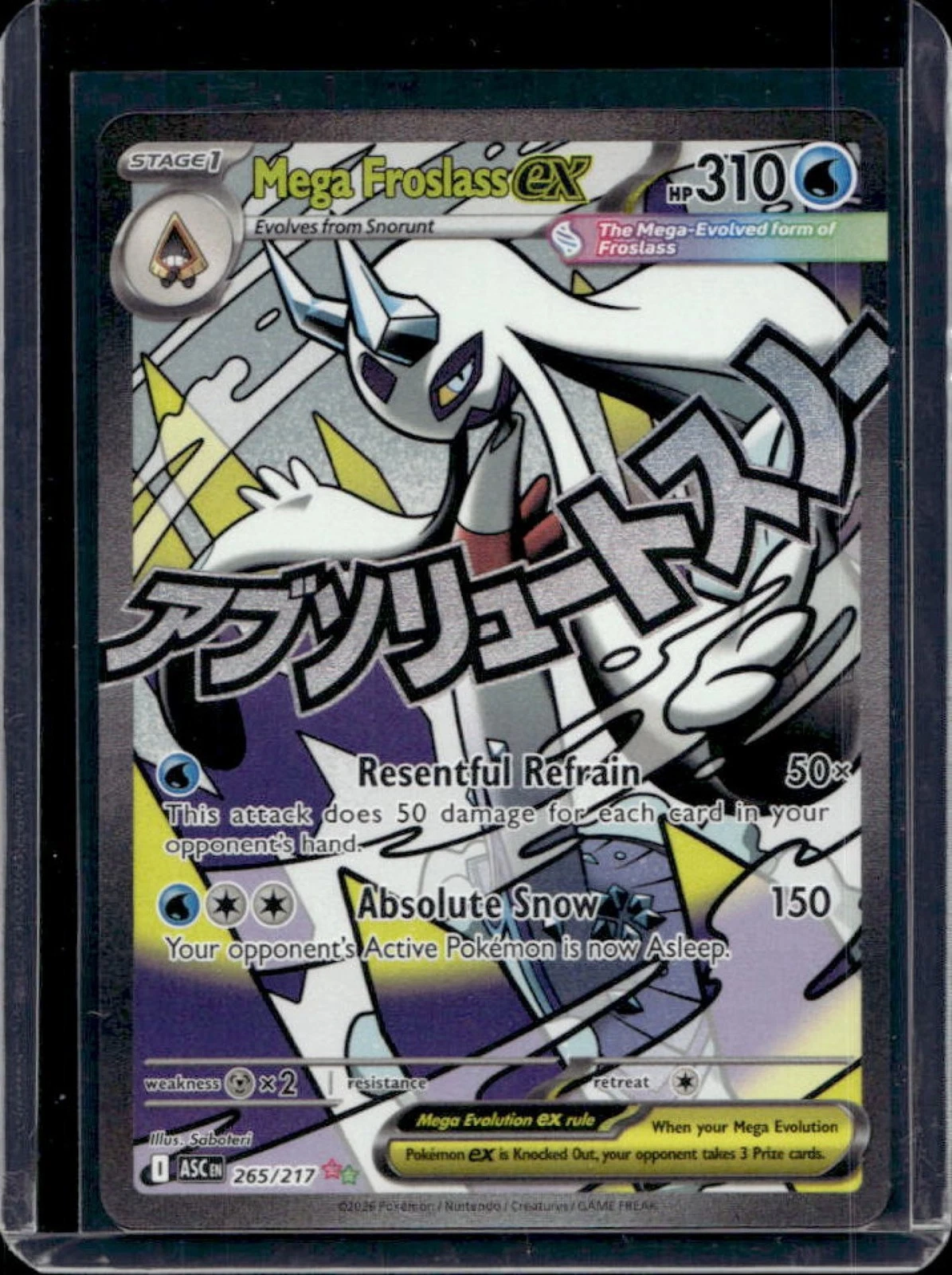 2026 Pokemon Ascended Heroes Mega Froslass ex Attack Rare #265/217