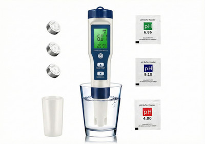 5 in 1 TDS Meter PH Tester, 0.01 High Accuracy Digital PH Meter for Water