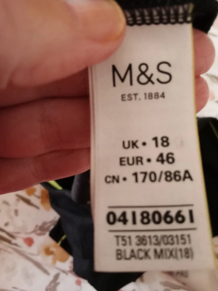 Леггинсы M&S Sport Fitness темно-синие лаймовая полоса талия длина 16–22 дюйма 21 дюйм - Изображение 4 из 4