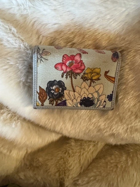 GUCCI Cartera Monedero Flora GG Marmont Limited Lona Cuero Auténtico Foto 3 de 4