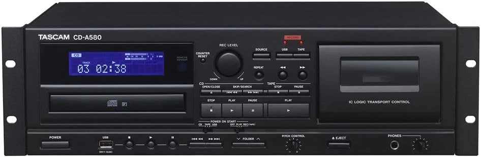 TASCAM CD Cassette USB Player CD-A580 100V - Image 3 of 4