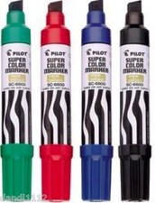 Black Blue Red or Green Pilot Jumbo Refillable Permanent Super Color Marker