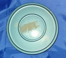 Vintage 1950's Blue Metal Reel Case & Empty Reel. Made in Chicago, IL. @18