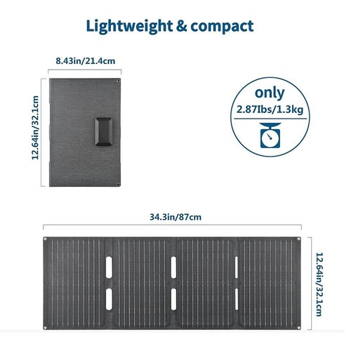 ETFE Folding Solar Panel Kit 40W 12V Mono Camping Battery Type-c/USB/DC Charging - Picture 2 of 14