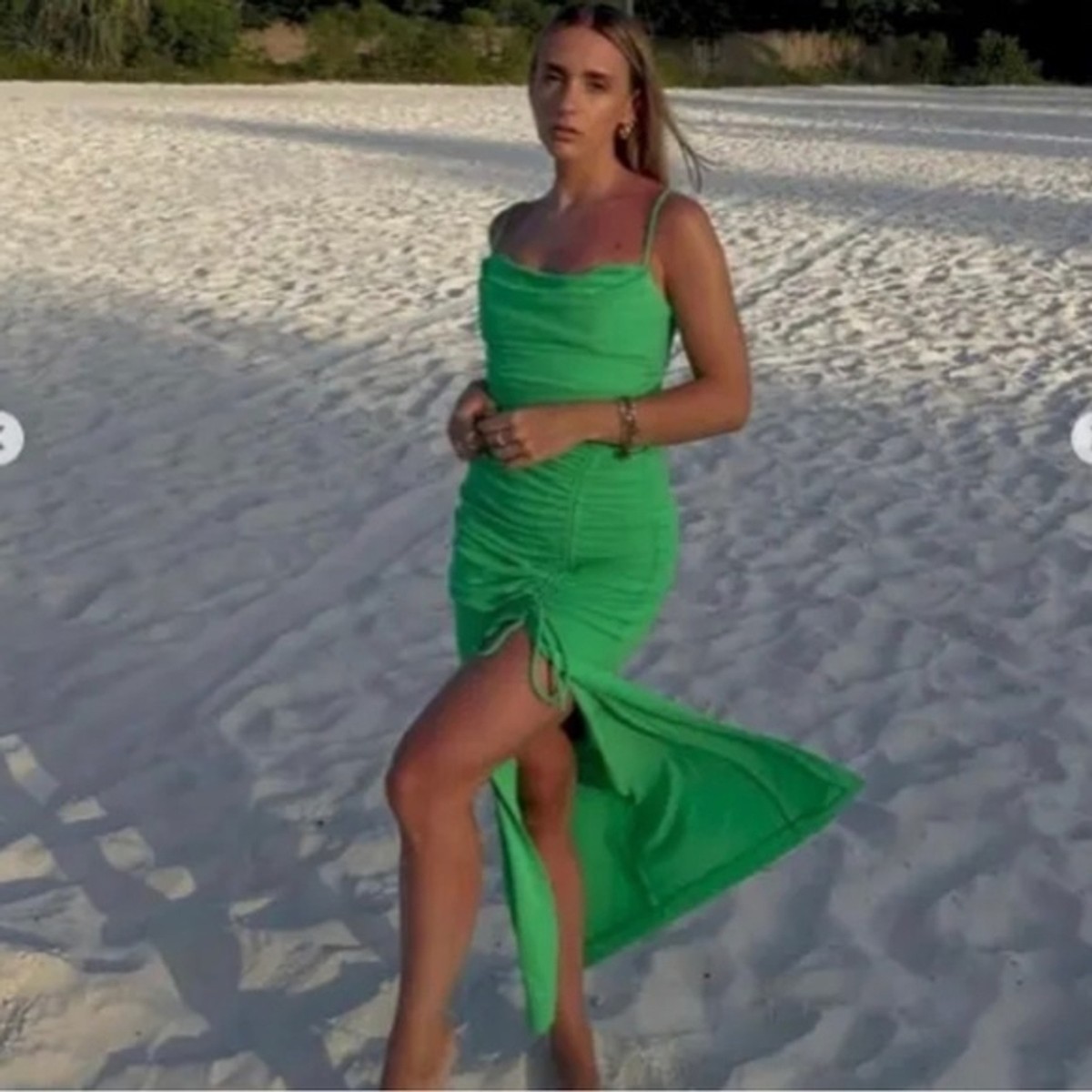 mother of bride emerald green dress Zara Ruched Bodice Maxi Dress -Powder-Blue Daisies main image 0