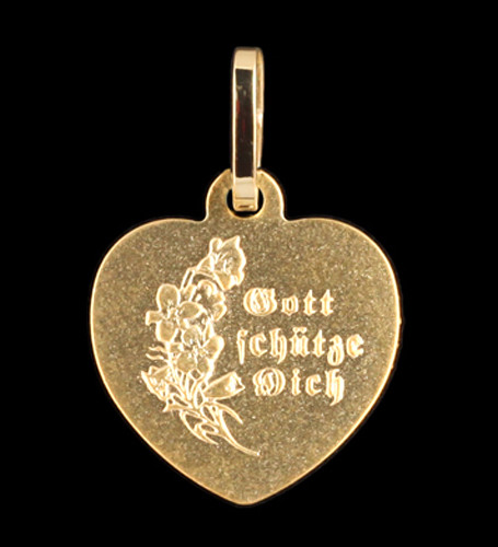 REAL GOLD *** Small Pendant Angel Guardian Angel in the Heart 11mm - Picture 2 of 3