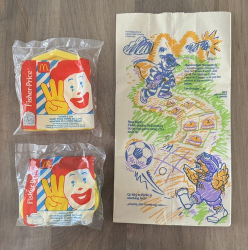 McDonald’s Fisher Price 1996 Happy Meal Under Age 3 Toys New Set of 2 + BONUS!