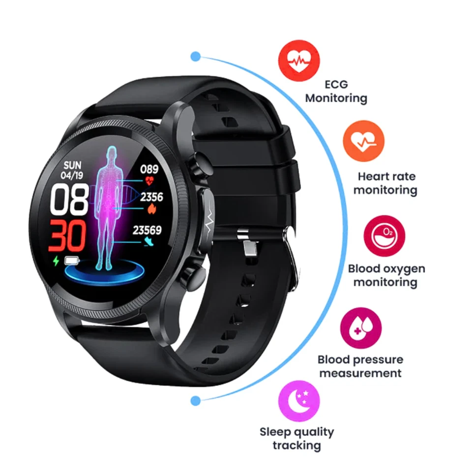 Manike E400 Smartwatch – ECG + PPG, Blutsauerstoff, IP68, 10 Tage Akku, Fitness - Bild 3 von 4