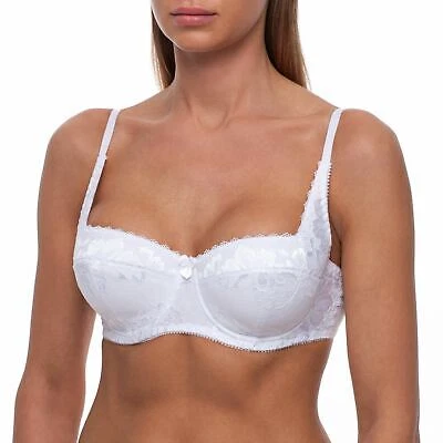 Balconette Bra Push Up Demi Underwire Lace Sexy T-Shirt Shelf Plus Size