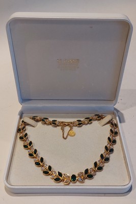 Collier Ras De Cou Vintage Carven - Pierre Multicolore Fantaisie Sur Plaque Or - Longueur ~41-45 Cm - Occasion