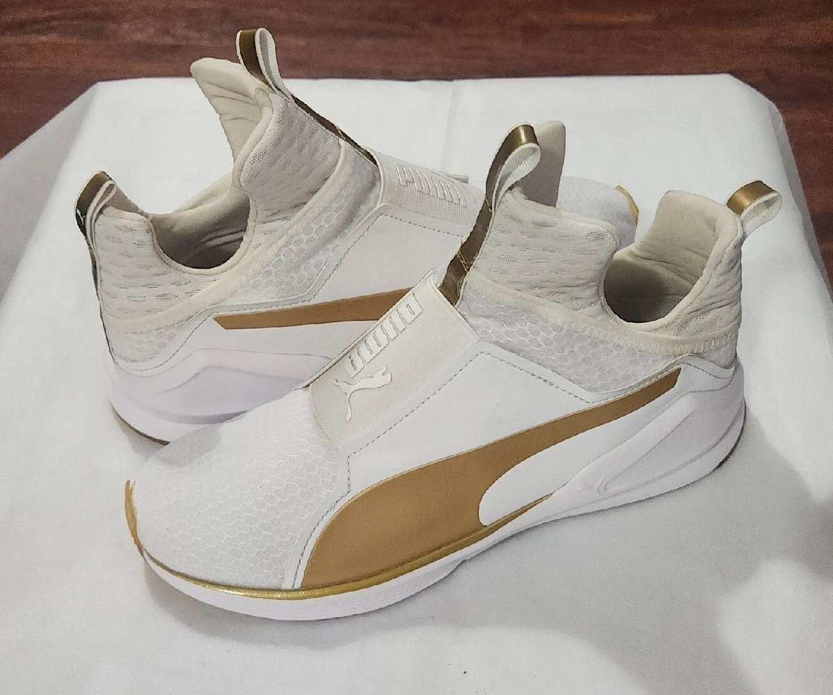 Puma women's white and gold shoes sale