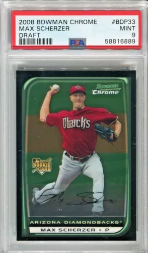 MAX SCHERZER 2008 Bowman Chrome Draft rookie PSA 9 MINT three Cy Youngs