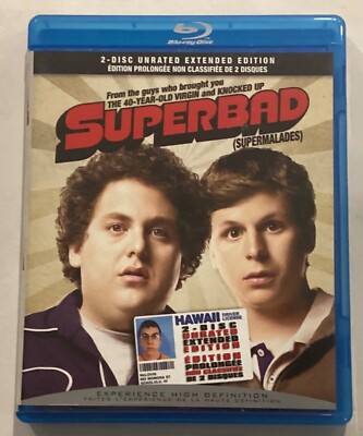 Superbad (Blu-ray, 2007, 2-Disc Unrated Extended Edition) Starring Jonah Hill 