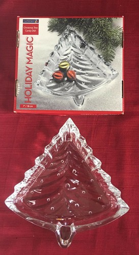 VINTAGE Christmas Glass Serving Dishes LUMINARC TREE & MIKASA BELL - Picture 2 of 3