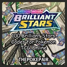 100 UNUSED Pokemon TCG Online Brilliant Stars Code Cards / Sent via eBay MSG