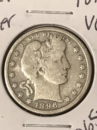 1896-O Barber Quarter   VG+  (*Scratch on Obverse*)      **KEY DATE**