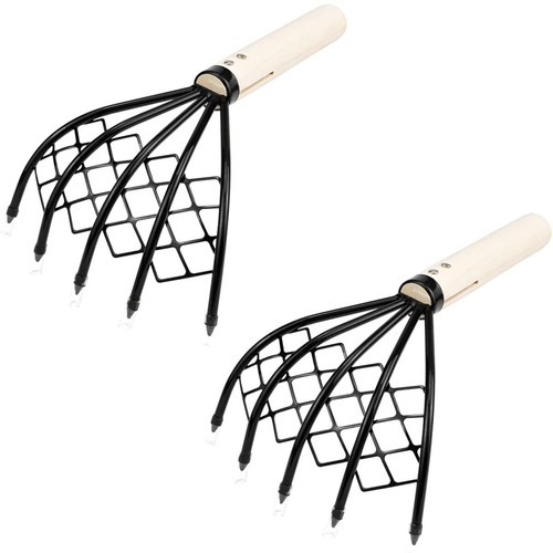 2Pcs Clam Rake for ClammingClaw Rake with Mesh Net Clam Seafood Digging