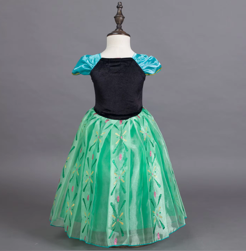 Princess Queen Anna Costume Girls Kids Fairytale Dress Sizes 2-10 Years - Picture 4 of 9
