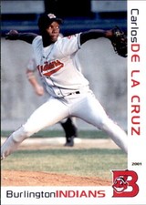 2001 Burlington Indians Grandstand #11 Carlos De La cruz Dominican Republic Card