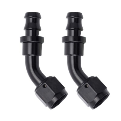 2PC AN6 AN8 AN10 Push on Lock Hose End Fittings Barb Oil/Fuel Line Adapter 