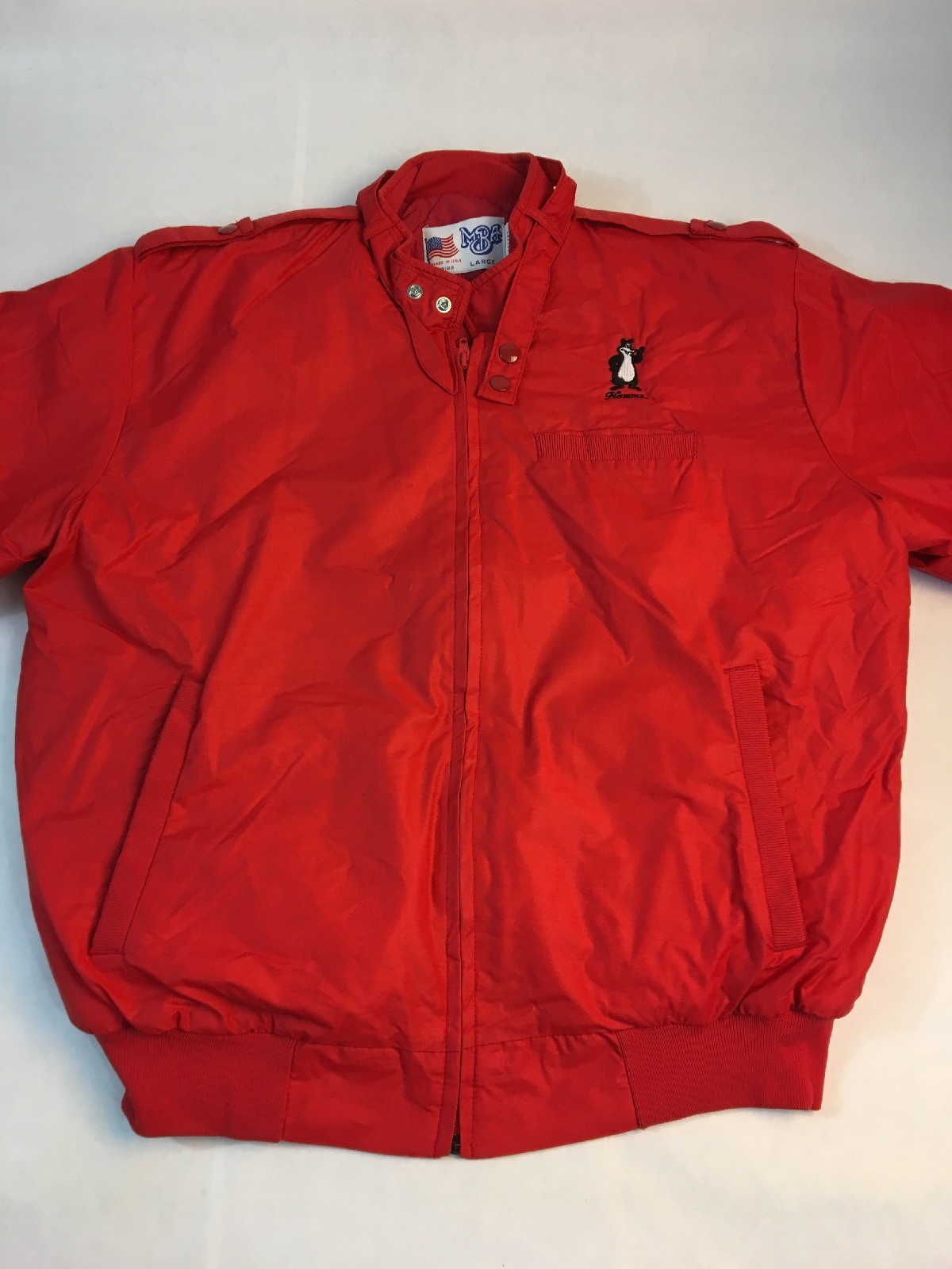 Vintage Hamms Beer Puffer Jacket Men’s L Quilted Coat Red eBay