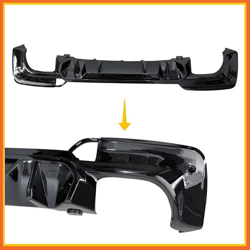 Gloss Black Fits 2018-2021 BMW G01 X3 M40i M-Sport Rear Diffuser Bumper Lip - Foto 2 di 11