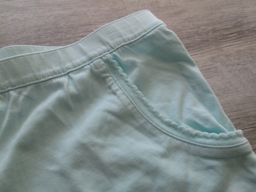 ❤ LANDS' END girls pockets shorts Size 14 cotton knit aqua mint elastic - Picture 3 of 24