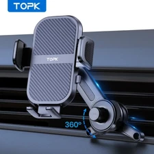 TOPK Metal Extension Hook Air Vent Phone Mount, compatible with all smartphones