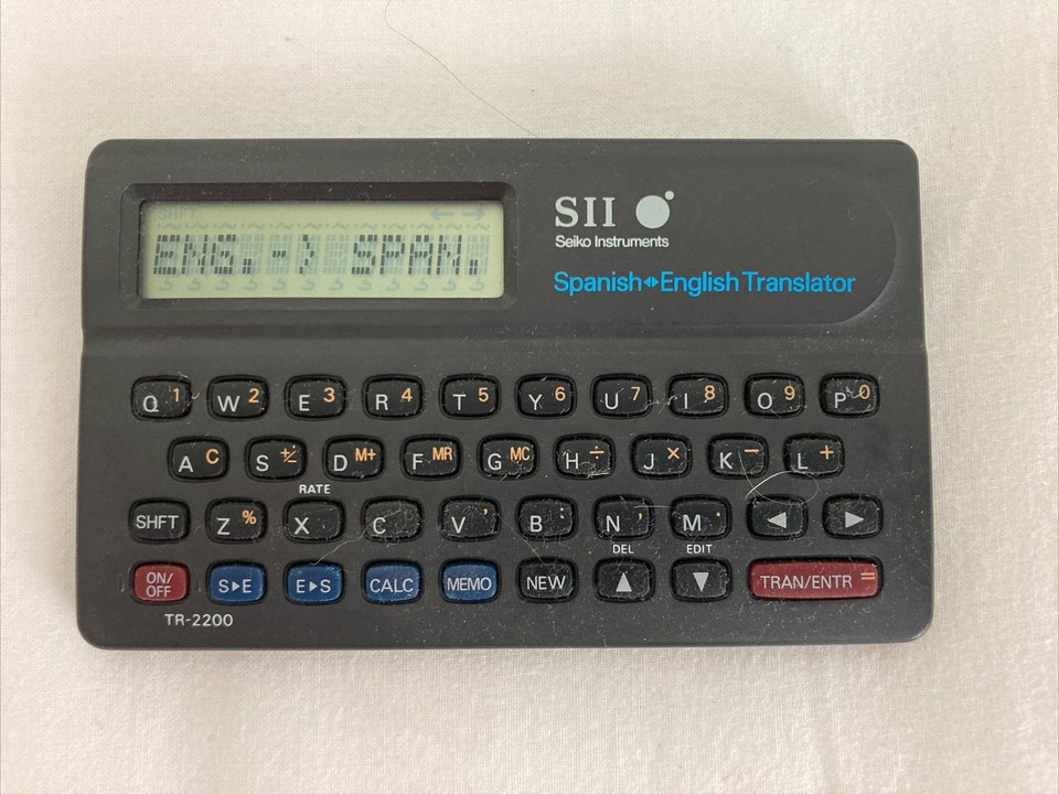 Vintage SII Seiko Instruments Pocket Spanish English Translator eBay