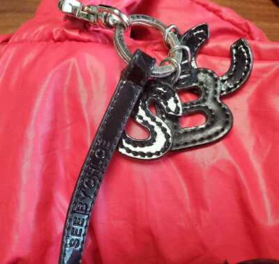 SEE BY CHLOE Handbag Sheep Charm Logo Nylon Pink women's USED FROM