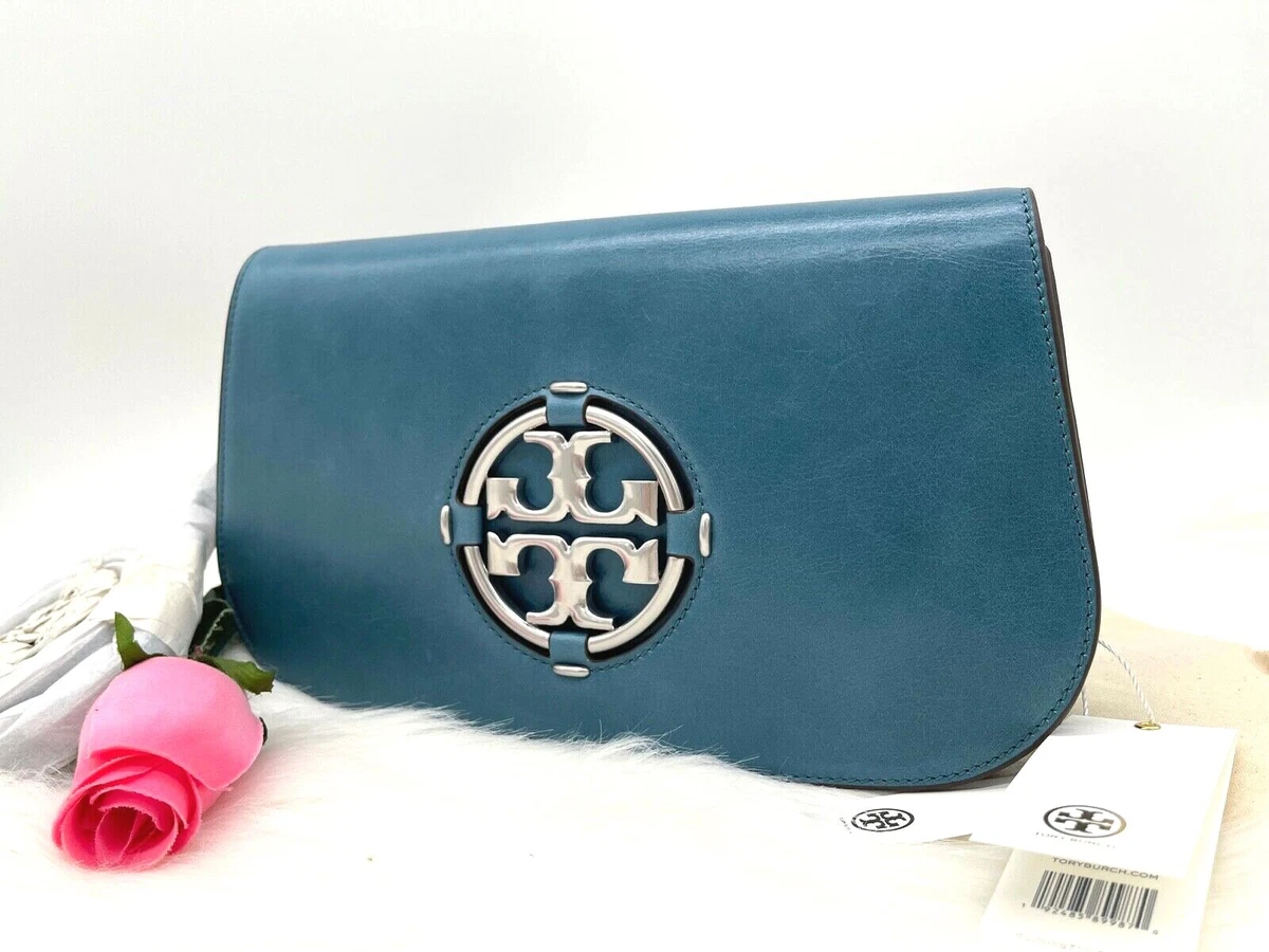 Tory Burch Miller Glazed Wallet Crossbody in Blue