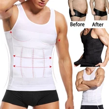 Mens Body Slim Belly Control Shaper Vest Tank Tops Shirt Shapewear Underwear US
