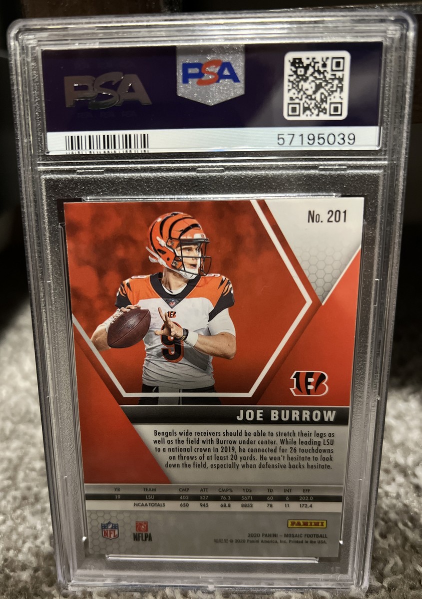 2020 Panini Mosaic Joe Burrow #201 PSA 9 Mint RC Rookie 2020 Panini Mosaic Joe Burrow #201 PSA 9 Mint RC Rookie