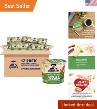 Whole Grain Apple Cinnamon Oatmeal Cups, Microwaveable Pack of 12 - Energy Boost