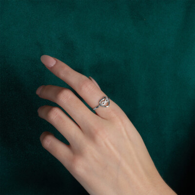 925 Sterling Silver CZ Studded Infinity Heart Ring | eBay
