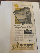 Vintage 1949 American Optical Cool-Ray Sunglasses Couple On Beach ad