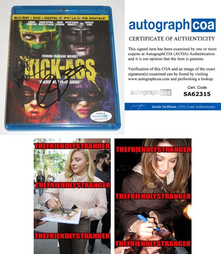 Chloe Moretz & Lyndsy Fonseca signed "KISS ASS" Blu Ray Cover PROOF a ACOA COA
