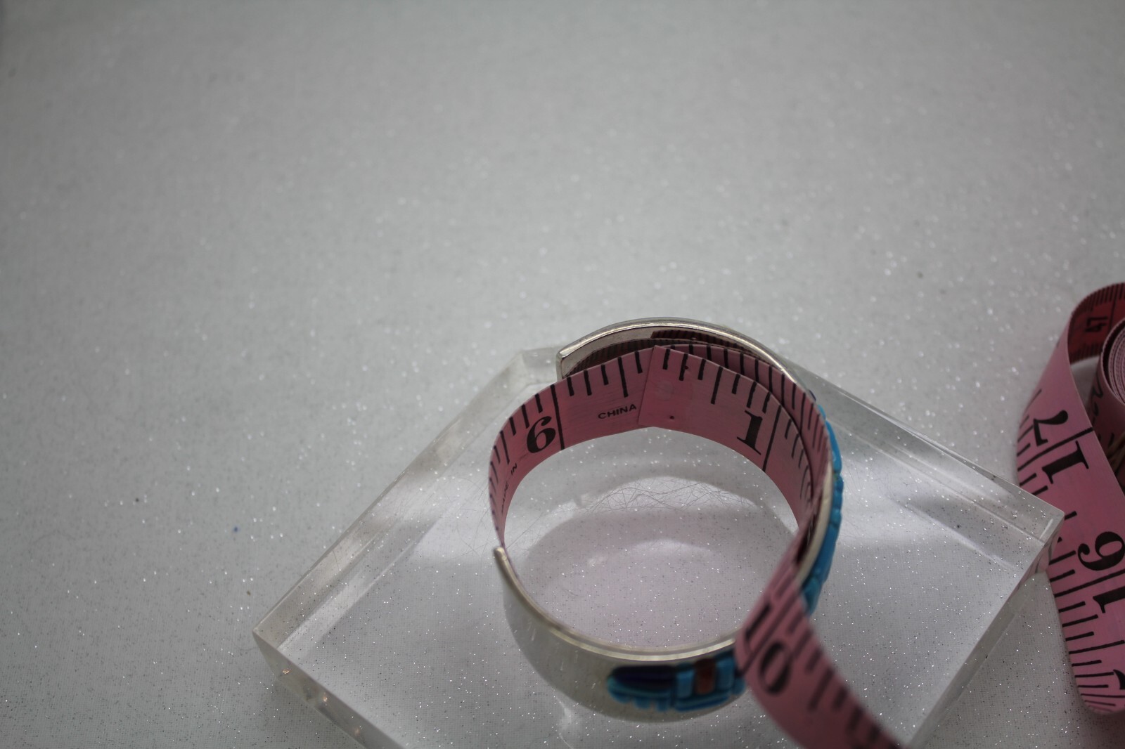 Signed .925 Sterling Silver MULTI STONE INLAY CUF… - image 10