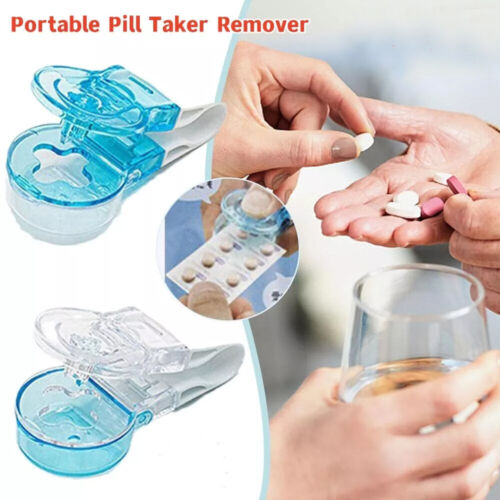 Pill Taker Box Blister Pack Opener Dispenser Storage Medicine Organiser Portable