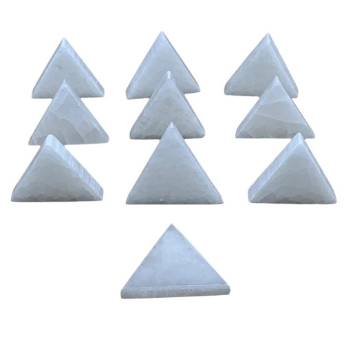 10pcs, 40-75g, 2.1"-2.6", Selenite Crystal (Satin Spar) Triangle, B35745 - Picture 2 of 18