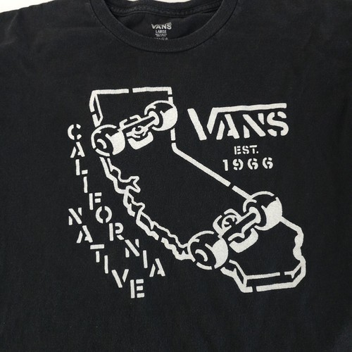 Camiseta Vans California Native Para Hombre Grande Negra Patinador Años 90 Punk Y2K Grunge 1966 - Imagen 2 de 6